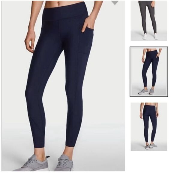 Victorias Secret Navy Blue On Point 2 Pocket Leggings Size XS New - Picture 1 of 7